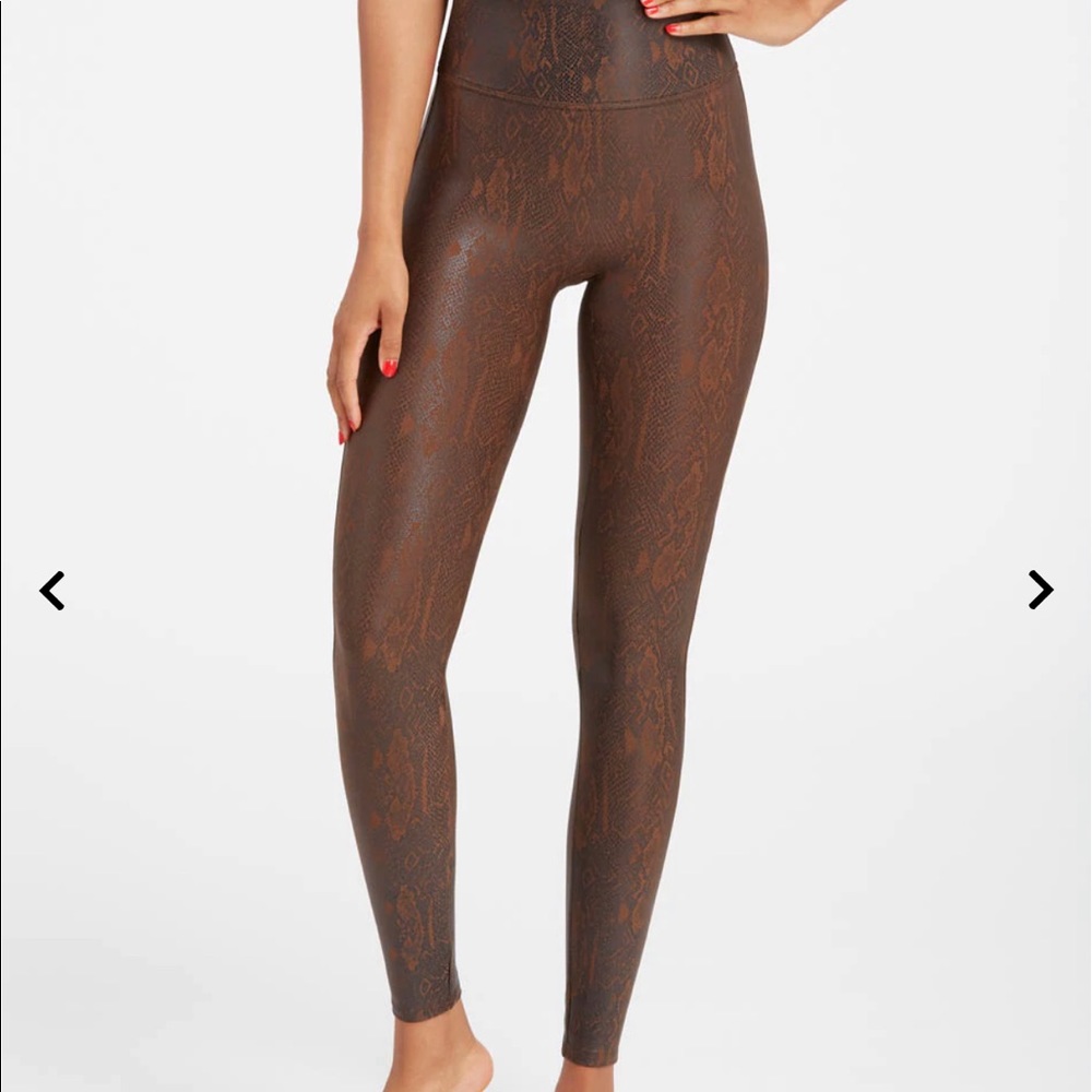Brown snakeskin Spanx leggings